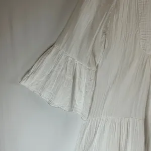 Faherty White Organic Cotton Gauze Tiered Bell Sleeve Mini Dress Small thumbnail 8
