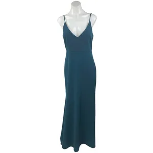 Lulus Infinite Glory Blue Green Sleeveless Cami Camisole Maxi Slip Tank Dress M thumbnail 3