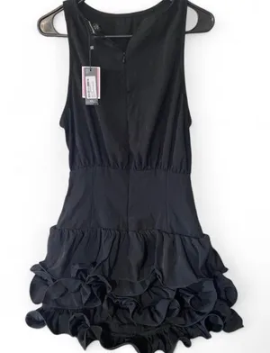 Pretty little thing Black ruffled open stomach mini dress thumbnail 1