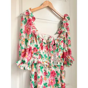 For Love & Lemons NEW Imogen Mini Dress‎ Large Floral Victorian Fate Summer thumbnail 6