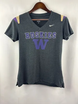 Women’s Nike Medium Gray Huskies V-Neck Shirt thumbnail 1