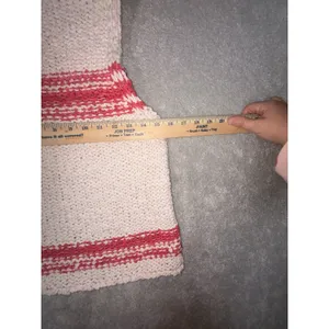Anthropologie Pilcro mock-neck keyhole sweater tank off-white red striped Small‎ thumbnail 7