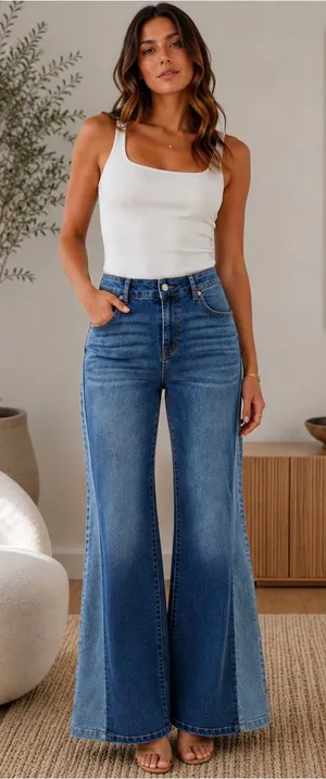 Marc New York Size 10 High Rise Flare Jeans Medium Wash Denim thumbnail 1