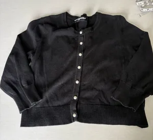 Karl Lagerfeld Black  pearl Button-Up Cardigan medium thumbnail 1