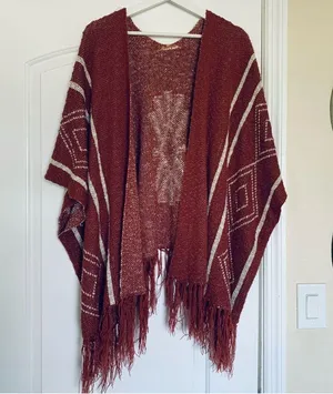 Women's Unique Boho Tribal Aztec Poncho Shawl Cardigan thumbnail 10