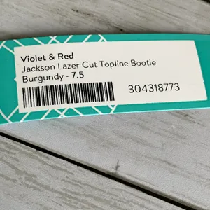 NWT Violet & Red Jackson Laser Cut Topline Booties in Burgundy‎ Red thumbnail 6