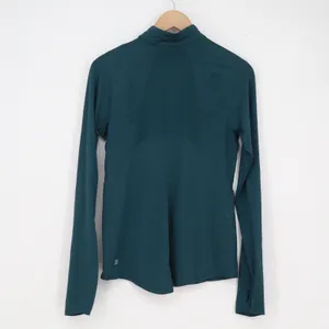 All in Motion Womens Teal Green Quarter Zip Pullover Thumbhole Active Top Size S thumbnail 4