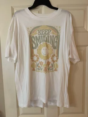 American Eagle Keep Smiling Oversized T-Shirt thumbnail 1