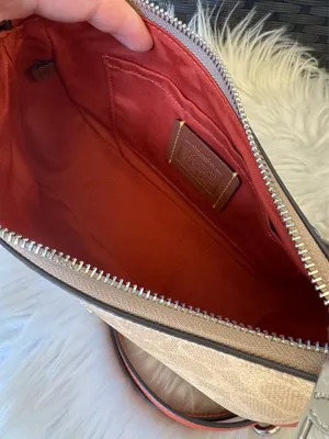 NWT COACH CV933 Teri Shoulder Bag In Signature Canvas & Leather crossbody thumbnail 10