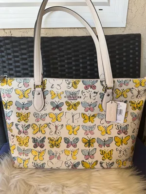 NWT Coach Gallery Tote Bag With Butterfly Print CAR36 thumbnail 2