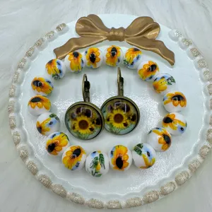 The Sunflower Bracelet & Earring Duo Bundle White thumbnail 5