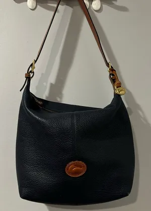 Dooney & Bourke Navy Blue‎ Pebbled Leather Hobo Shoulder Handbag thumbnail 1