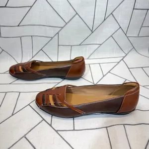 Clarks Gracelin Gemma Flats 8.5 Brown Leather Woven Slip On Loafers 261252914060 thumbnail 4