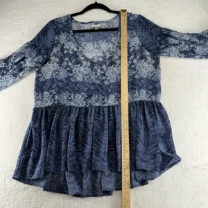 Anthropologie Ecote M Medium Peasant‎ Top Flowy Floral Print Blouse Oversized thumbnail 9