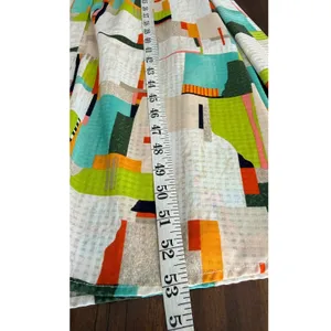 LDT Multi-Color Geometric Abstract‎ Print Button Front Midi Shirt Dress Size 6 thumbnail 11