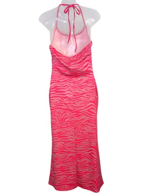 PRETTYGARDEN Fitted Pink Zebra-Print Maxi Dress Size Medium NWT thumbnail 3