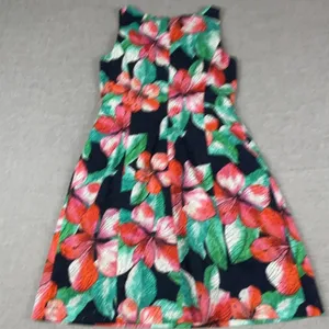 Tommy Hilfiger Dress Womens 6 Floral Fit Flare Sleeveless Knee Length Tropical thumbnail 8
