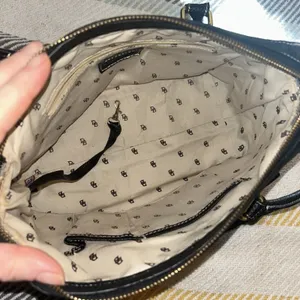 Vintage Dooney And Bourke Canvas And Leather Satchel Bag Two Front Buckle Pocket thumbnail 11