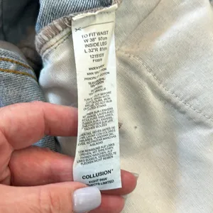 ASOS Collusion x005‎ Straight Leg Light Mineral Blue Wash Mom Jeans thumbnail 10