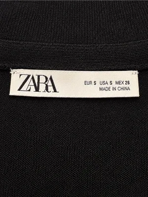ZARA Black Classic Knit Cardigan Metallic Gold Snap Button V-Neck Sweater Small thumbnail 6