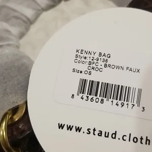 💕STAUD💕 Kenny Bag Brown Crocodile Embossed thumbnail 16