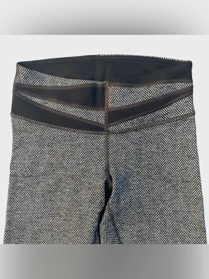 Lululemon Wunder Under Pant Giant Herringbone Black Heathered Size 6 thumbnail 4