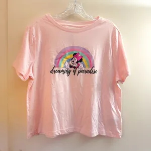 Disney Minnie Mouse T-shirt pink rainbow dreaming of paradise size XL thumbnail 2