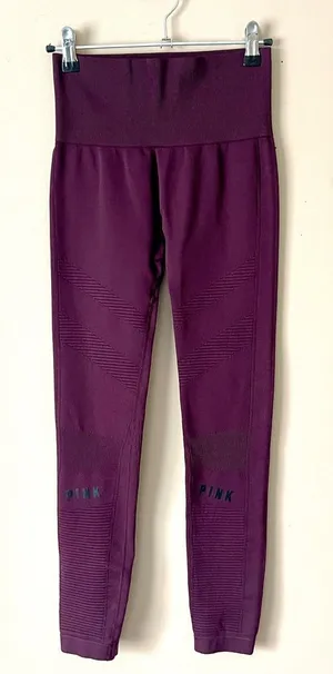 PINK VS | Burgundy High Waisted Leggings Sz S thumbnail 1