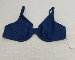 Abercrombie & Fitch Bikini Top Sz M Medium Blue Underwire NWT $55 Swimwear thumbnail 1