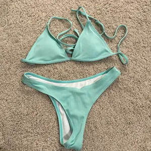 Textured Aqua Two Piece Bikini thumbnail 2