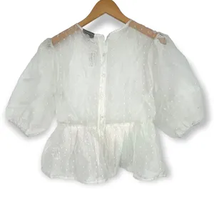 Topshop | NWT | Size 6 | Dobby Dot Organza Puff Sleeve Sheer Blouse | Retail $58 thumbnail 5