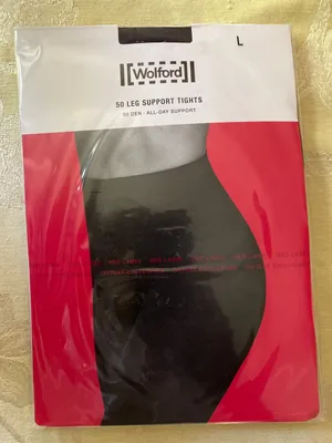 Wolford 50 Leg Support Tights Black Size L Opaque Compression Pantyhose NIB thumbnail 1