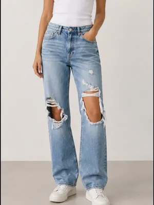 PacSun 90s Boyfriend High Rise Distressed Ripped Straight Leg Jeans thumbnail 8