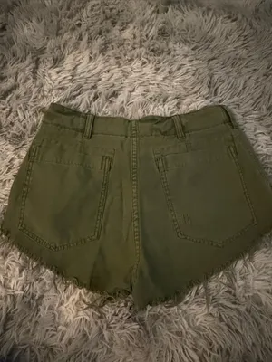 Free people Women's Olive Green Frayed Hem Shorts thumbnail 4