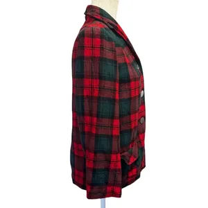 1960s Pendleton “49er” Wool Jacket – Vintage Red & Green Tartan Plaid – XS/S thumbnail 5