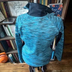 Columbia L heathered blue gorpcore 1/4 zip Athleisure pullover thumbnail 2