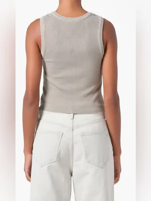 Agolde Ribbed Tank in Taupe Gray thumbnail 2