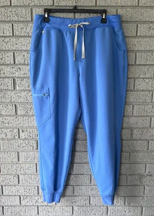 Figs High Waisted Zamora Joggers Sz XLP Ceil Blue Hospital Uniform Nurse Medical thumbnail 1