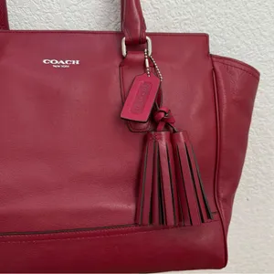COACH 19890 Dark Red Leather Legacy Medium Candace Carryall Tote Shoulder Bag thumbnail 13