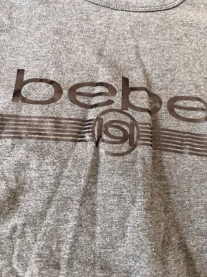 Bebe Sport Gray Long Sleeve Sweatshirt Top with Logo Size M thumbnail 2