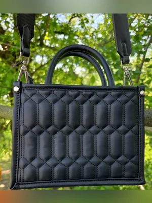 Steve Madden Black Quilted Mini Satchel crossbody new without tag thumbnail 3