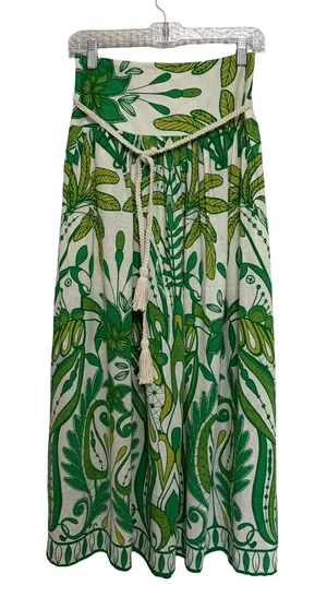 Rachel Zoe Linen Blend Tropical Print Pull-On Flowy Maxi Skirt - Size XS thumbnail 1