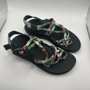 Chacos Z/Cloud 2 Womens Sandals Green Peach Geometric Strappy Hiking Shoes Size 7 thumbnail 2