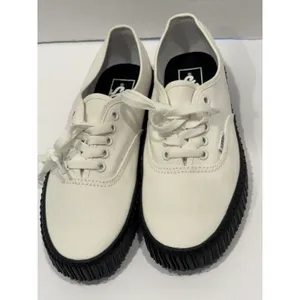 Vans Authentic Creeper White Canvas Black Sole Sneakers Women’s 8.5 Men’s 7 thumbnail 2