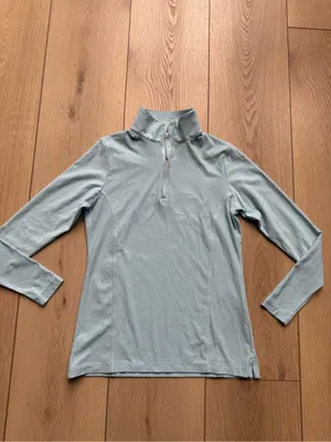 Women's Peter Millar Perth Melange Quarter-Zip Pullover Size Small Heather Blue thumbnail 8