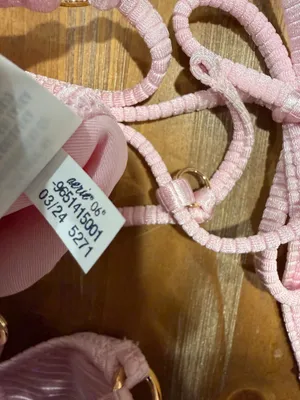 Aerie Shine Rib Bikini Swim Set Medium String Triangle Top & Bottom Pink NWT thumbnail 8