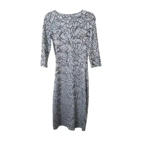FRENCH CONNECTION Faux Wrap Fitted Knee Length Dress‎ Sz 6 thumbnail 2