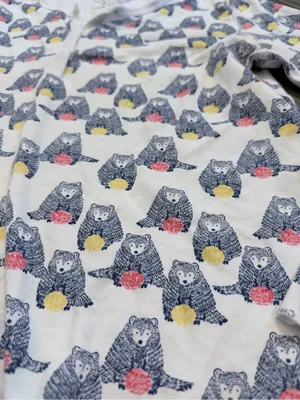 Womens Roller Rabbit Long Sleeve Pajama Top Bear Print size small thumbnail 3