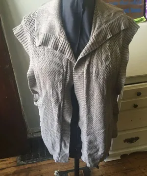 Lafayette148 L side snap crocheted vest Tan Size L thumbnail 1