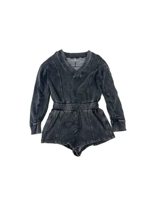 Free People Movement Grey Intercept Romper Lounge Comfort Size M (oversized) thumbnail 2